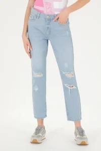 US Polo Assn. Women Light Blue Size Friend Fit Jeans Pants - Image 2