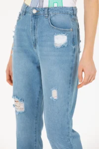 US Polo Assn. Women Light Blue Mom High Waist Fit Jeans Pants - Image 5