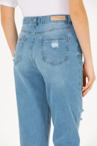 US Polo Assn. Women Light Blue Mom High Waist Fit Jeans Pants - Image 7