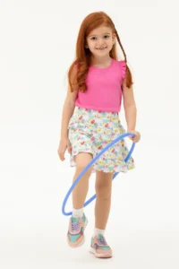 US Polo Shirt Assn. Girls' Pink Weaving Skirt