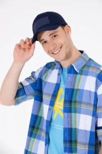 US Polo Assn. Men Checkered Saks Blue Shirt - Image 4