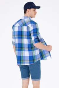 US Polo Assn. Men Checkered Saks Blue Shirt - Image 6