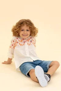 US Polo Shirt Assn. Boys' Orange Long Sleeve Shirt - Image 3