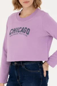 US Polo Assn. Women Lilac Crew Neck Sweatshirt - Image 6