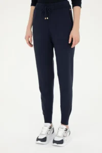 US Polo Assn. Women Navy Blue slim Fit Knitwear Pants - Image 2