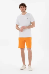 US Polo Assn. Men Orange Knitting Shorts - Image 3