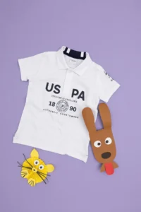 US Polo Assn. Boys' WHITE Polo Shirt Collar T-Shirt - Image 3