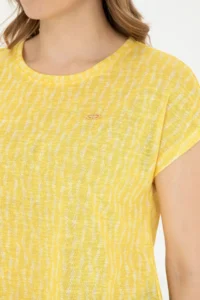 US Polo Assn. Women Yellow Crew Neck T-Shirt - Image 7