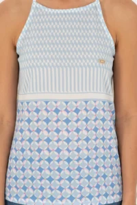 US Polo Assn. Women Light Blue Sleeveless Crew Neck T-Shirt - Image 6