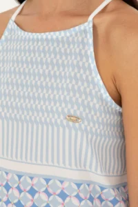 US Polo Assn. Women Light Blue Sleeveless Crew Neck T-Shirt - Image 7