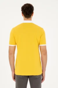 US Polo Shirt Assn. Men Regular Fit Polo Shirt Shirt Collar Saffron T-Shirt - Image 5