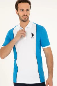 US Polo Shirt Assn. Men Saks Blue Blue T-Shirt - Image 3