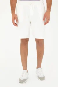 US Polo Assn. Men Ecru Knitting Shorts - Image 2