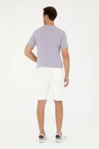 US Polo Assn. Men Ecru Knitting Shorts - Image 4