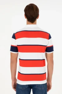 US Polo Assn. Men Regular Fit Polo Shirt Collar Red T-Shirt - Image 5