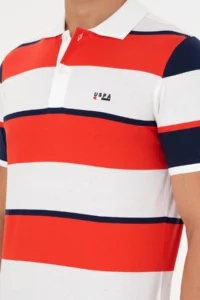 US Polo Assn. Men Regular Fit Polo Shirt Collar Red T-Shirt - Image 7