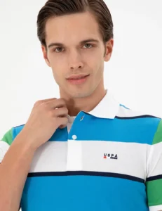 US Polo Assn. Men Saks Blue T-Shirt - Image 2