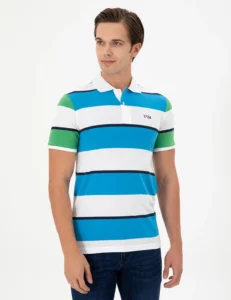 US Polo Assn. Men Saks Blue T-Shirt - Image 3