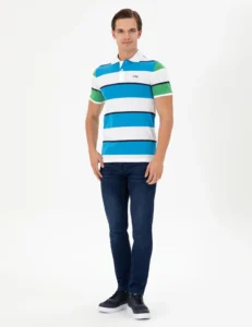 US Polo Assn. Men Saks Blue T-Shirt - Image 4