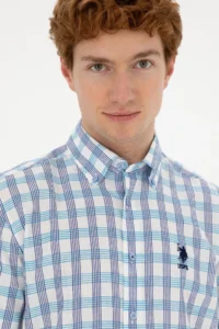 US Polo Assn. Men Saks Blue Short Sleeve Shirt - Image 2