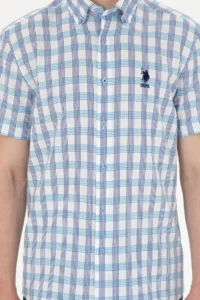 US Polo Assn. Men Saks Blue Short Sleeve Shirt - Image 6