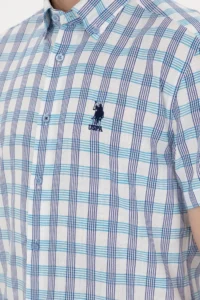 US Polo Assn. Men Saks Blue Short Sleeve Shirt - Image 7