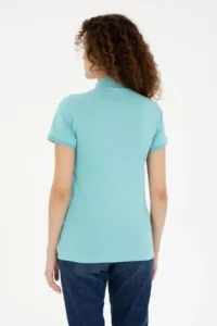 US Polo Assn. Women MINT Polo Shirt Collar T-Shirt - Image 5