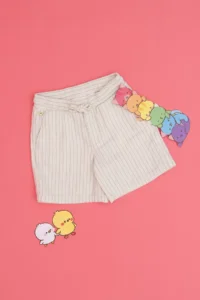 US Polo Assn. Girls' Cream Weaving Shorts