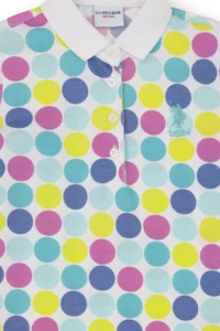 US Polo Assn. Girls' WHITE Polo Shirt Collar Basic T-Shirt - Image 4