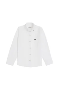 US Polo Shirt Assn. Boys' WHITE Long Sleeve Basic Shirt - Image 2