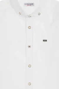 US Polo Shirt Assn. Boys' WHITE Long Sleeve Basic Shirt - Image 4