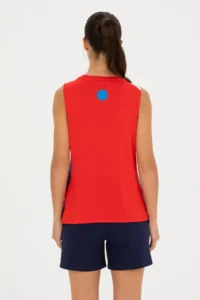 US Polo Assn. Women Red Sleeveless Crew Neck T-Shirt - Image 5