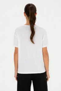 US Polo Assn. Women WHITE Crew Neck T-Shirt - Image 5