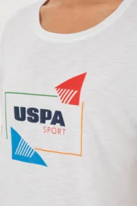 US Polo Assn. Women WHITE Crew Neck T-Shirt - Image 7