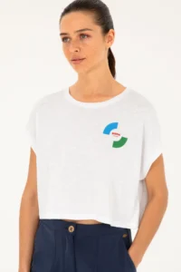 US Polo Assn. Women WHITE Crew Neck T-Shirt - Image 3