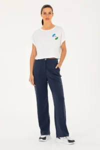 US Polo Assn. Women WHITE Crew Neck T-Shirt - Image 4