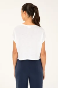 US Polo Assn. Women WHITE Crew Neck T-Shirt - Image 5