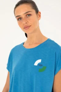 US Polo Assn. Women Saks Blue Crew Neck T-Shirt - Image 2