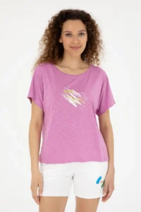 US Polo Assn. Women Pink Crew Neck T-Shirt - Image 3