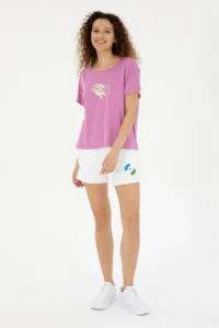 US Polo Assn. Women Pink Crew Neck T-Shirt - Image 4