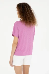 US Polo Assn. Women Pink Crew Neck T-Shirt - Image 5