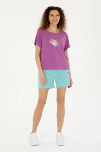 US Polo Assn. Women Purple Crew Neck T-Shirt - Image 4