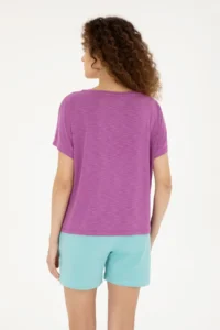 US Polo Assn. Women Purple Crew Neck T-Shirt - Image 5