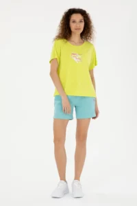 US Polo Assn. Women Peanut Green Crew Neck T-Shirt - Image 4