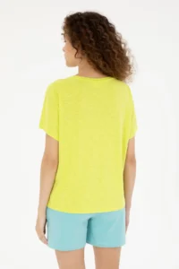 US Polo Assn. Women Peanut Green Crew Neck T-Shirt - Image 5