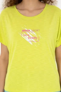 US Polo Assn. Women Peanut Green Crew Neck T-Shirt - Image 6