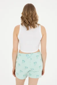 US Polo Assn. Women WHITE Crew Neck Crop Basic T-Shirt - Image 5