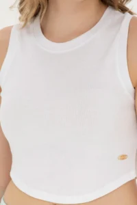 US Polo Assn. Women WHITE Crew Neck Crop Basic T-Shirt - Image 6