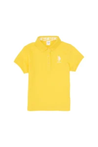 US Polo Shirt Assn. Baby Girl Yellow Polo Shirt Shirt Collar Basic T-Shirt