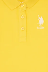 US Polo Shirt Assn. Baby Girl Yellow Polo Shirt Shirt Collar Basic T-Shirt - Image 3